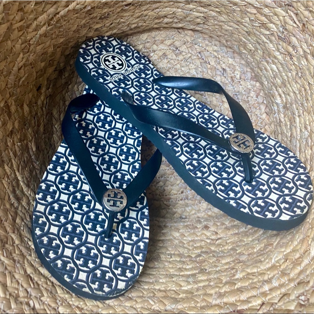 Tory Burch Black Flip Flop Sandals
